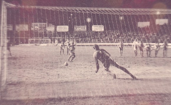 The retaken penalty... this time Hammond blocks Brian Horton's spot-kick