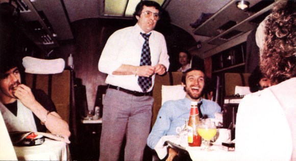 Back on track... manager Mullery and skipper Horton share a joke on the way home.